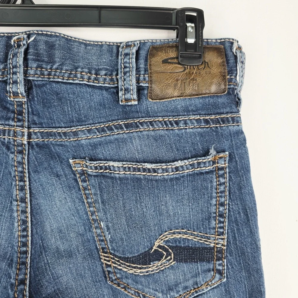 Silver Jeans Co Zac Men 32x30 Relaxed Straight Red Line Selvedge Denim M4408